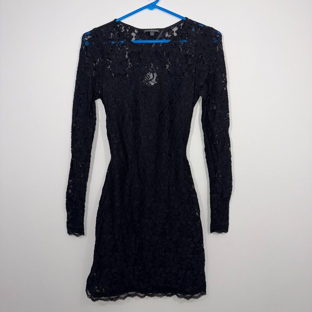 Express Open Back Floral Lace Dress Size XS